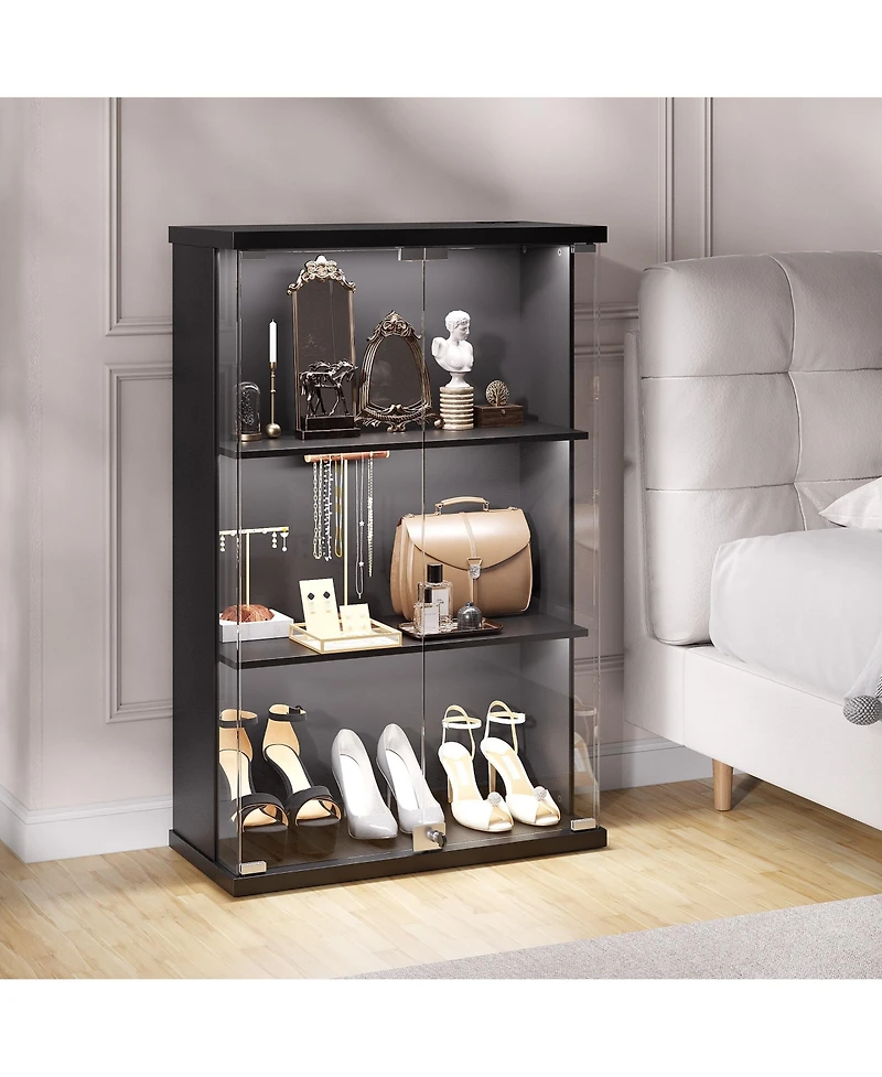 Vlsrka Rgb Display Cabinet with Glass Doors