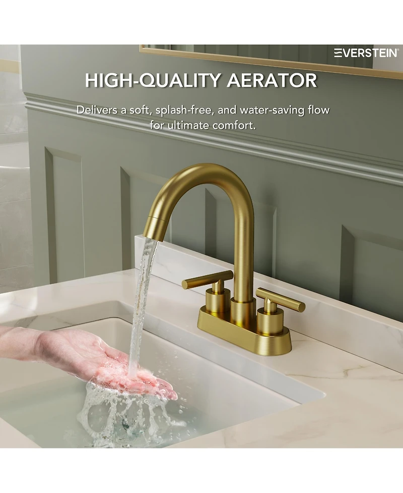 Everstein Centerset Bathroom Faucet with Drain Assembly 2-Handle Sink