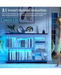Vlsrka Rgb Glass Display Cabinet with Human Body Sensor