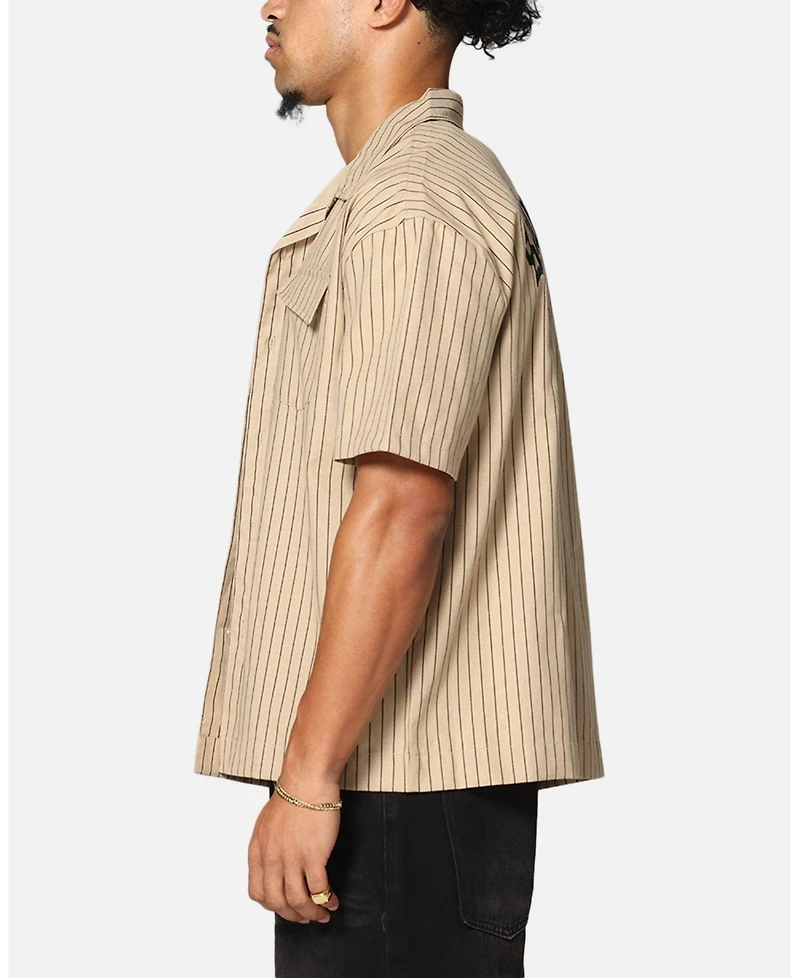 Saint Morta Men's Gothic Pinstripe Button Up Shirt