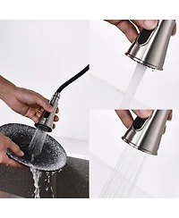 Phying Pull Down Kitchen Faucet with Sprayer Stainless Steel Brushed Nickel