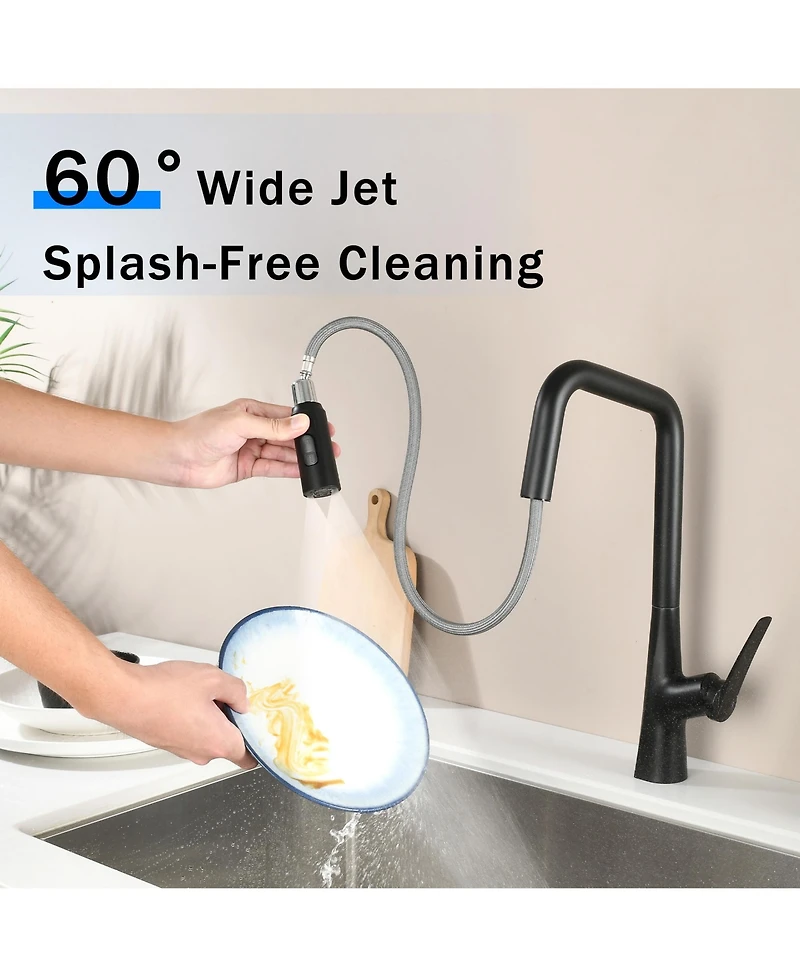 Phying Professional Kitchen Faucet 3 Function 360 Sprayer One Touch Switching FastConnect