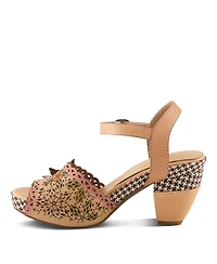 L'Artiste Women's Ankle Strap with Hand-Painted Design