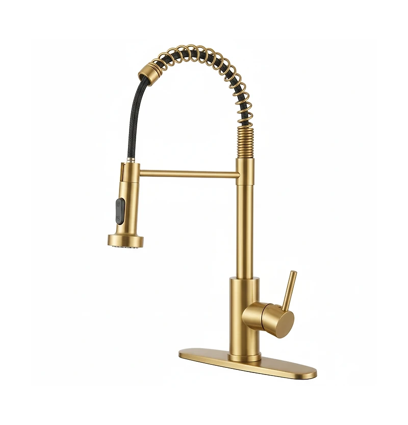 Phying Kitchen Faucet with Pull Down Sprayer Industrial 1 Handle 1 Hole Or 3 Hole Faucet for Farmhouse Camper Laundry Utility Rv Wet Bar Sinks