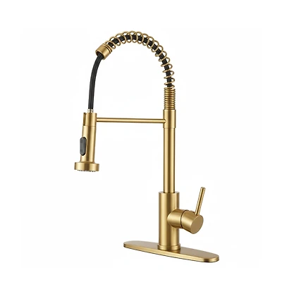 Phying Kitchen Faucet with Pull Down Sprayer Industrial 1 Handle 1 Hole Or 3 Hole Faucet for Farmhouse Camper Laundry Utility Rv Wet Bar Sinks