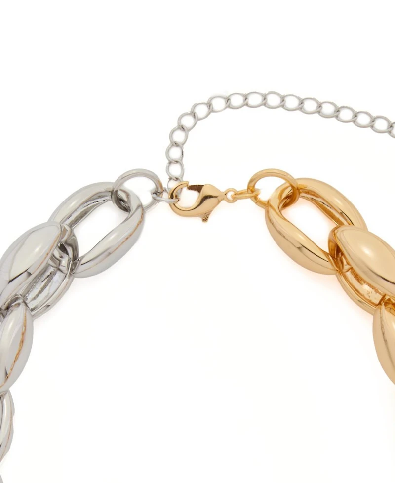 St. Moran Mixed Metal Chunky Adjustable Collar to Necklace Genevieve Layering Necklace