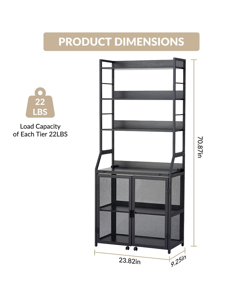 homfan 2-in-1 Desk with 6-Tier Bookshelf, Industrial Metal Frame Space-Saving Workstation Combo, Multi-Functional Home Office Study Furniture