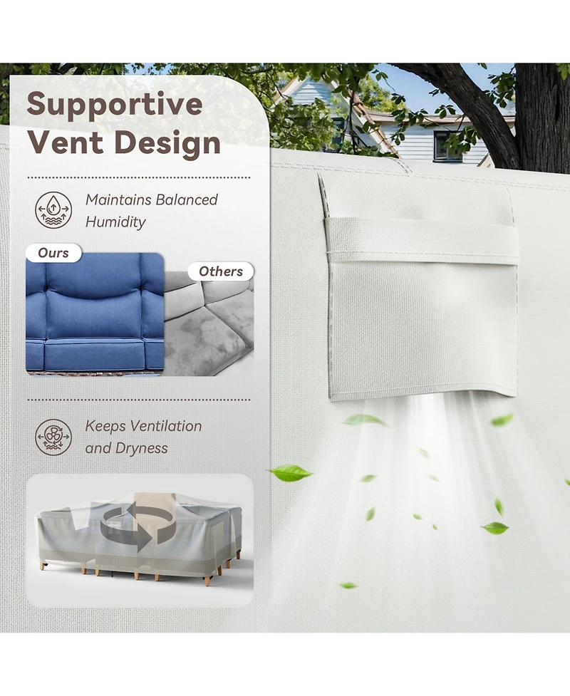 Pocassy Rectangle Patio Furniture Cover Waterproof Outdoor Dining Table and Chair Cover Anti-uv Outside Sectional Sofa Set Covers