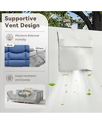 Pocassy Rectangle Patio Furniture Cover Waterproof Outdoor Dining Table and Chair Cover Anti-uv Outside Sectional Sofa Set Covers
