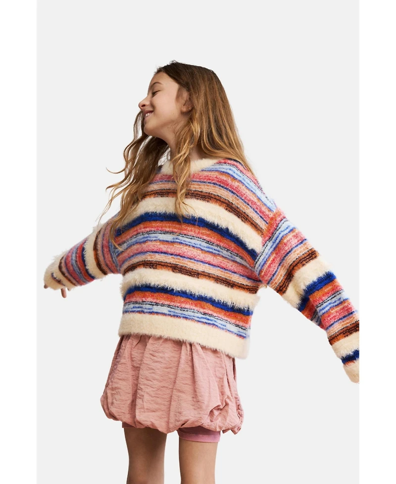 Desigual Girl's (3-14) Striped cropped sweater