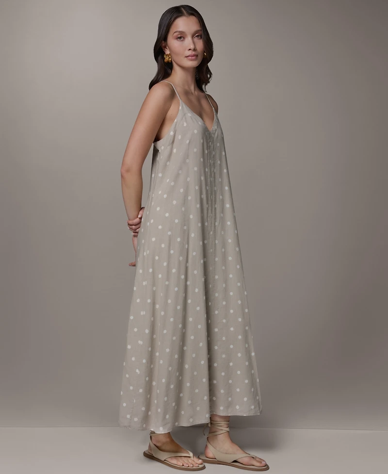 Donna Karan Weekend Women's Printed V-Neck Midi Dress
