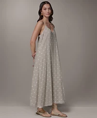 Donna Karan Weekend Women's Printed V-Neck Midi Dress