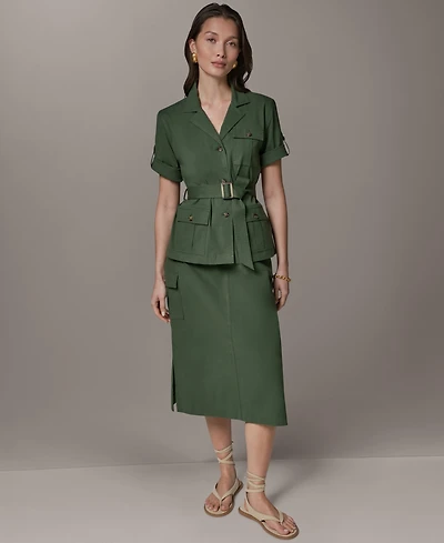 Donna Karan Weekend Women's Short-Sleeve Belted Safari Jacket