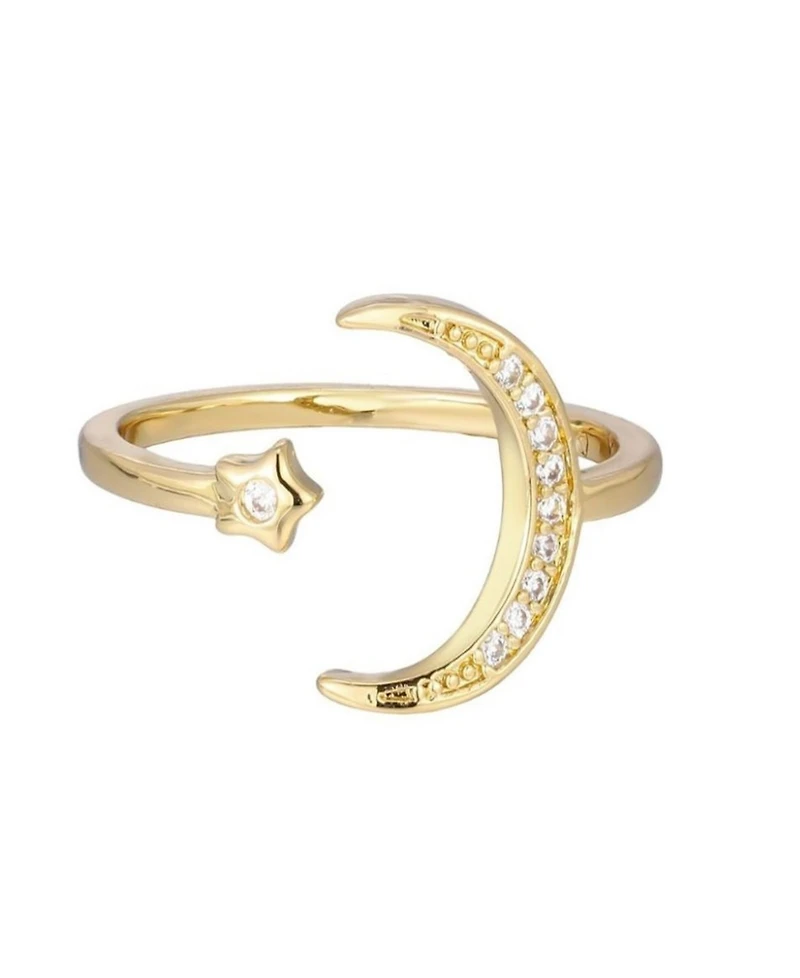 Adornia Gold Adjustable Moon Star Ring