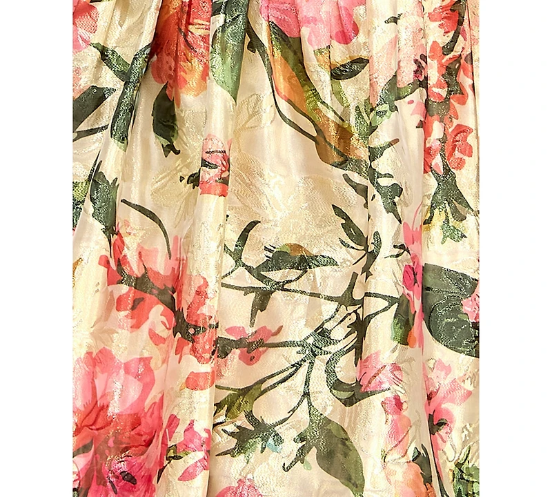 Seni & Cade Juniors' Printed Jacquard Square Neck Corset Drop-Waist Dress
