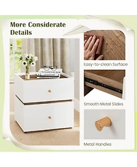 Slickblue 2 Drawer Modern Nightstand with Storage for Bedroom and Living Room