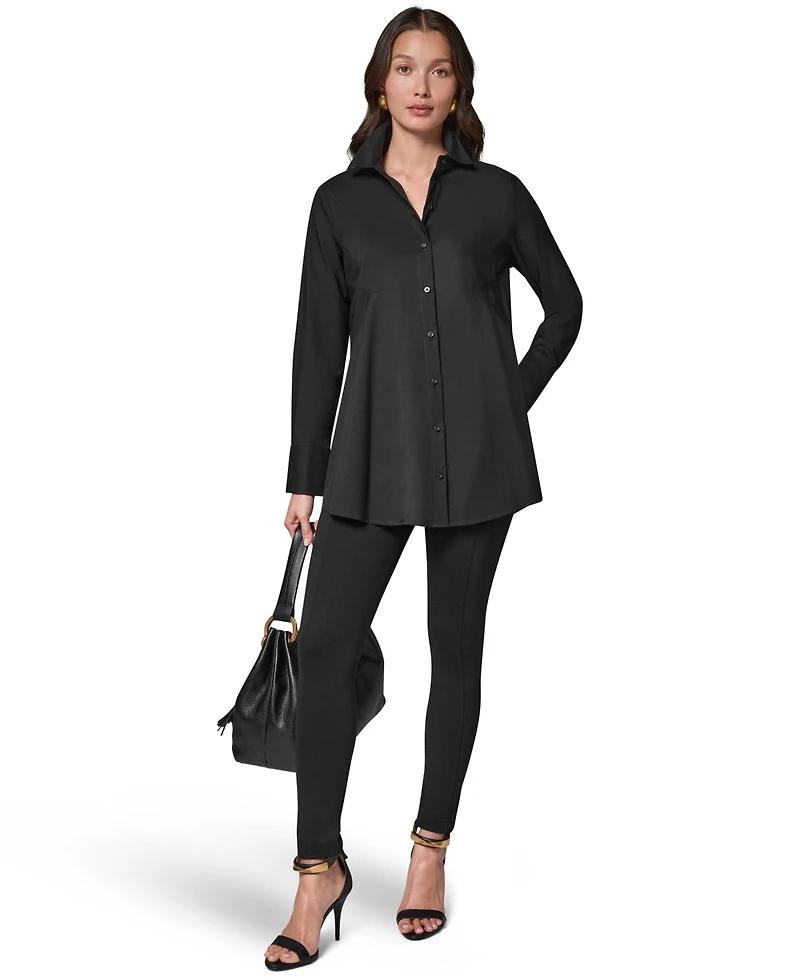 Donna Karan New York Women's A-Line Button Down Poplin Tunic