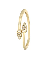 Adornia Gold Cubic Zirconia Overlap Petals Ring