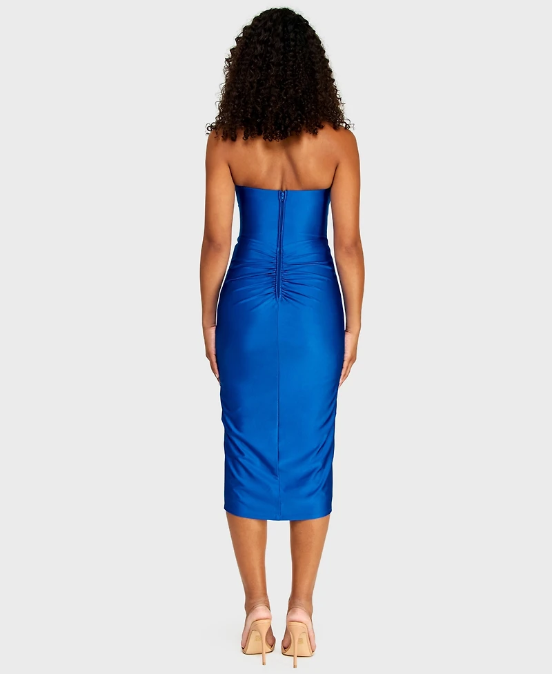 Alex & Sophia Juniors' Strapless Corset Midi Dress