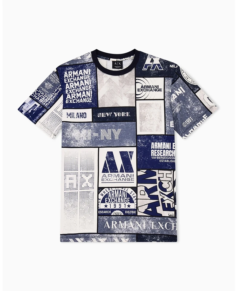 A|X Armani Exchange Men's Short Sleeve Collage Logo T-Shirt