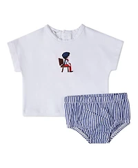 MeMoi Baby Boys 2 Piece "The Favorite Seat" Bloomer Set
