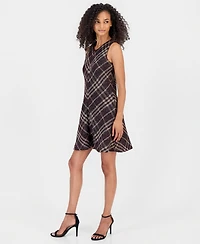 Anne Klein Women's Plaid Tweed A-Line Dress