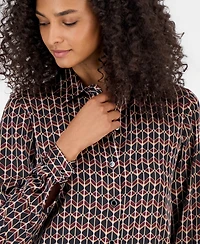 Anne Klein Women's Collared Button-Front Blouse