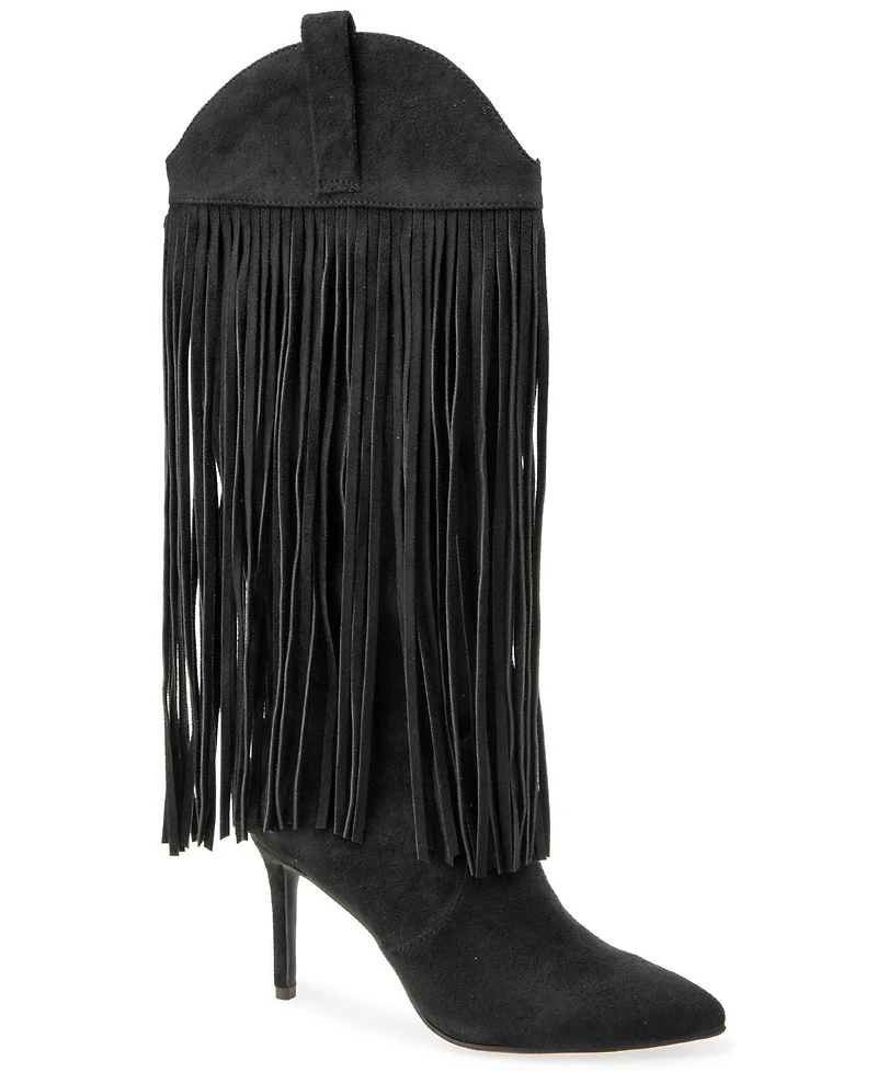 Christian Siriano Women's Appti Fringe Pointed Toe Boot