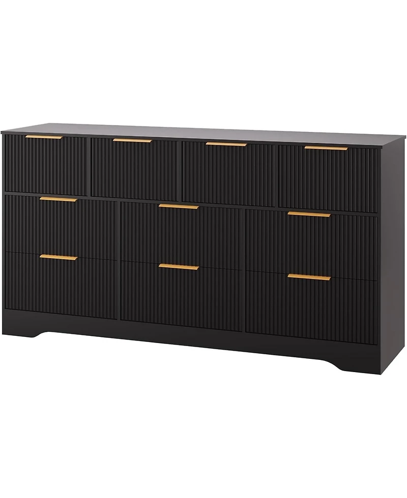 gaomon Fluted Dresser for Bedroom with 10 Drawers, 59" Wide Modern Chest of Drawers Wood Frame
