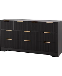 gaomon Fluted Dresser for Bedroom with 10 Drawers, 59" Wide Modern Chest of Drawers Wood Frame