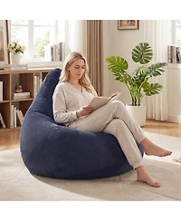 Slickblue Bean Bag Chair for Adults with Soft Filling and Corduroy Upholstery