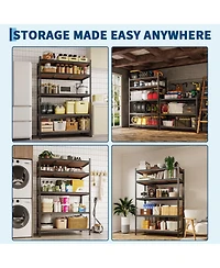 homfan Storage Shelves, Heavy Duty Metal Shelving Unit with Adjustable Shelves for Pantry or Basement
