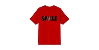 Smile Men's Text With Hidden Face Crew Neck Short Sleeve Adult Red T-shirt-xxl