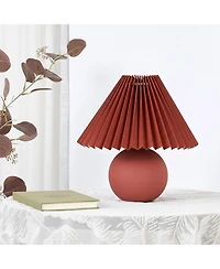 Brightech Serena 10" Ceramic Led Table Lamp with Pleated Shade