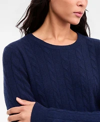 Charter Club Women's Cable-Knit Crewneck 100% Cashmere Sweater, Macy's Exclusive