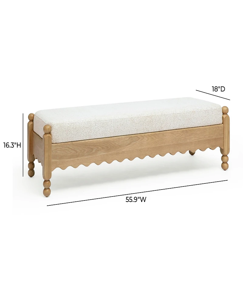 Tov Furniture Thelma 55.9" Fabric Performance Basketweave Bench