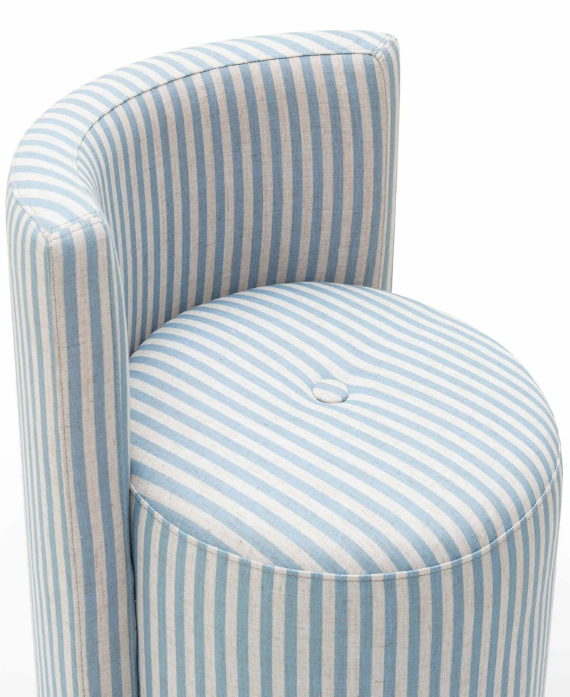 Tov Furniture Alyssa 27.6" Fabric Striped Linen Rolling Desk Chair