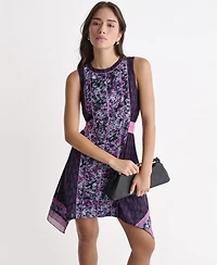 Bcbg Women's Mix Print Crewneck Sleeveless Dress