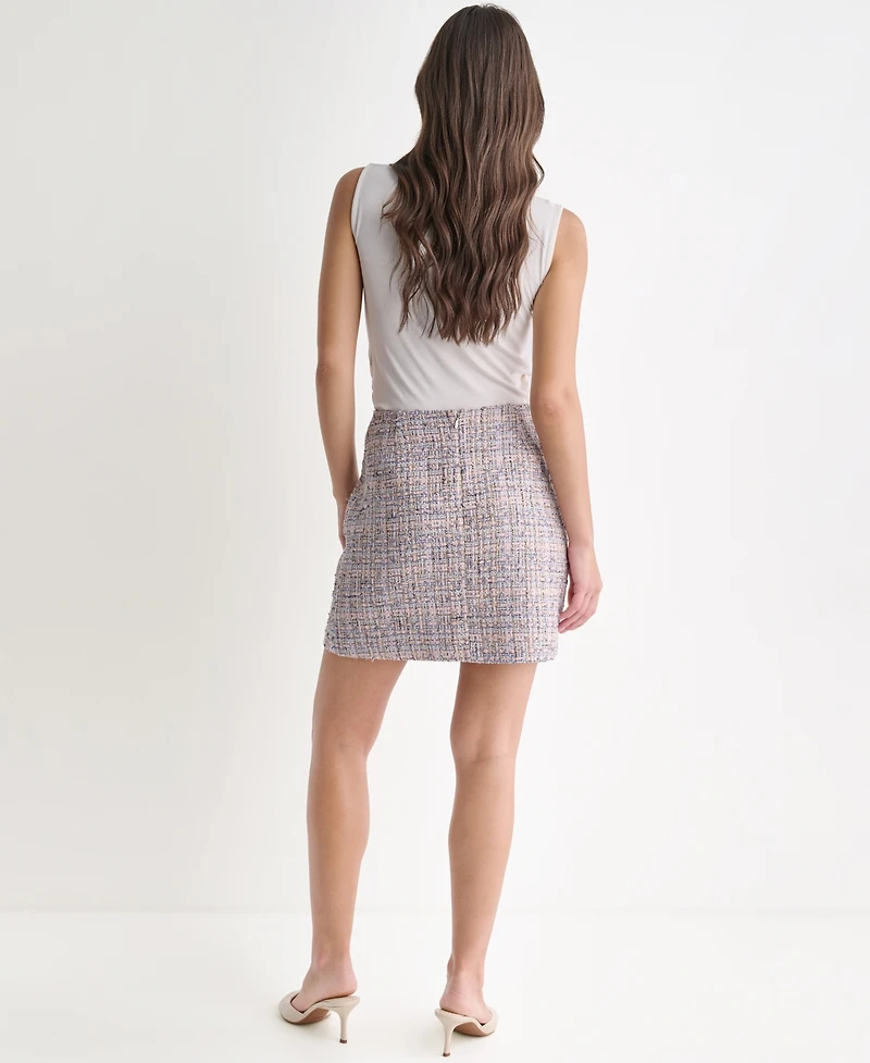 Bcbg Women's Metallic Accent Tweed Mini Skirt