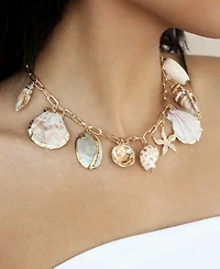 Ettika Private Island 18k Gold-Tone Plated Assorted Shell Necklace