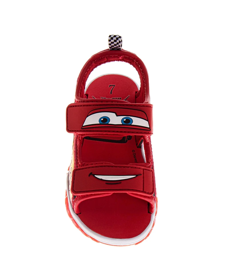 Disney Cars Boys Lightning McQueen Hook and Loop Sport Sandals – Open Toe (Little Kids)