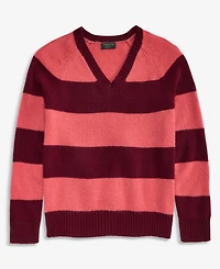 Charter Club Women's 100% Cashmere Striped V-Neck Sweater, Macy's Exclusive