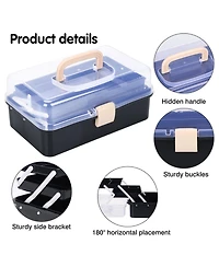 Xdovet Craft Organizer Tackle Box 3-Layer Folding Toolbox