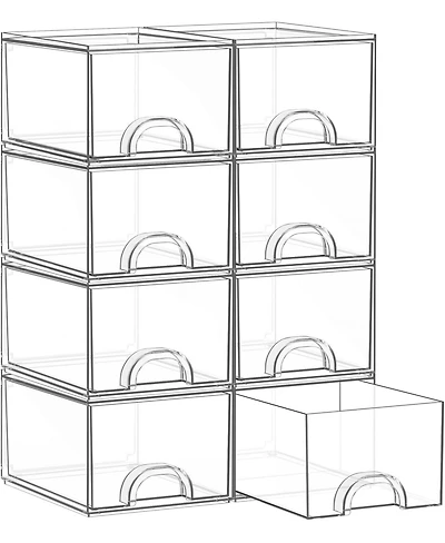Xdovet Stackable Storage Boxes Art Tool Organizer Plastic Drawers