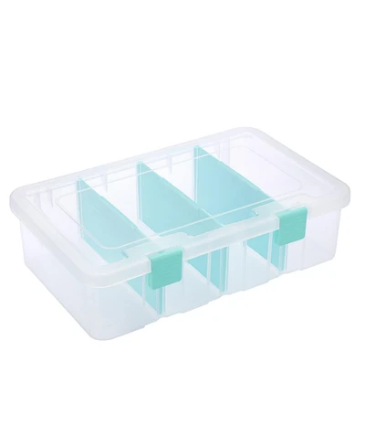 Xdovet Plastic Storage Box 4 Compartments Craft Organizer