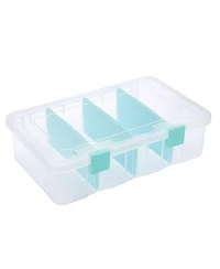 Xdovet Plastic Storage Box 4 Compartments Craft Organizer