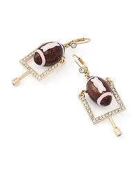 Betsey Johnson Faux Stone Betsey Ball Football Field Goal Drop Earrings