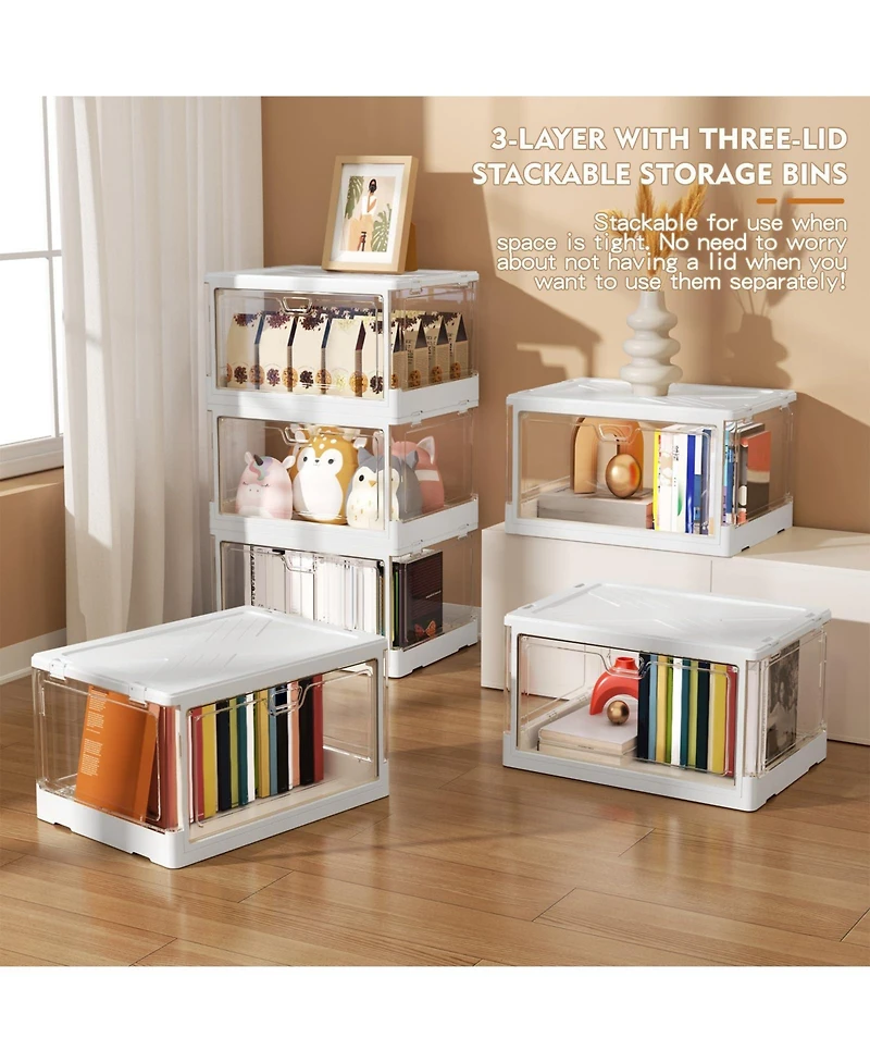 Xdovet Collapsible and Stackable Storage Bin with Lid
