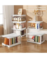 Xdovet Collapsible and Stackable Storage Bin with Lid