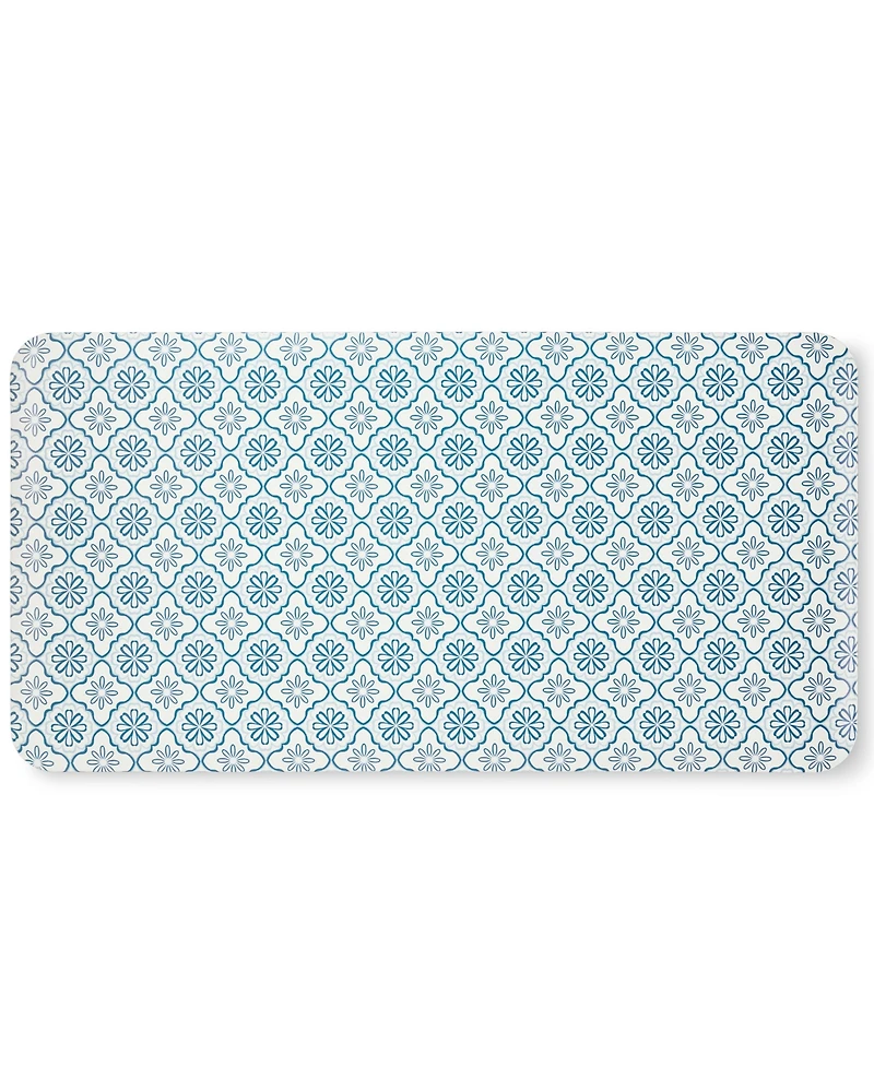 Draper James Allover Geo Floral Bistro Bevel Edge Comfort Kitchen Mat, 39" x 19.69"